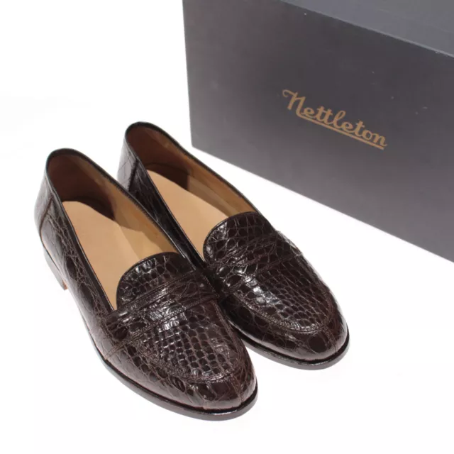 Nettleton NWB Loafer Dress Shoes Size 10 US D In Dark Brown Crocodile