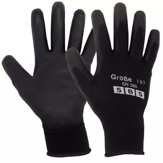 SBS Guantes de Trabajo Difer. Cantidad Talla 9 Nylon Guantes