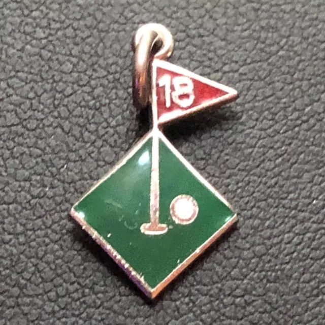 Golf 18 Hole Sterling Silver Signed Vintage Charm