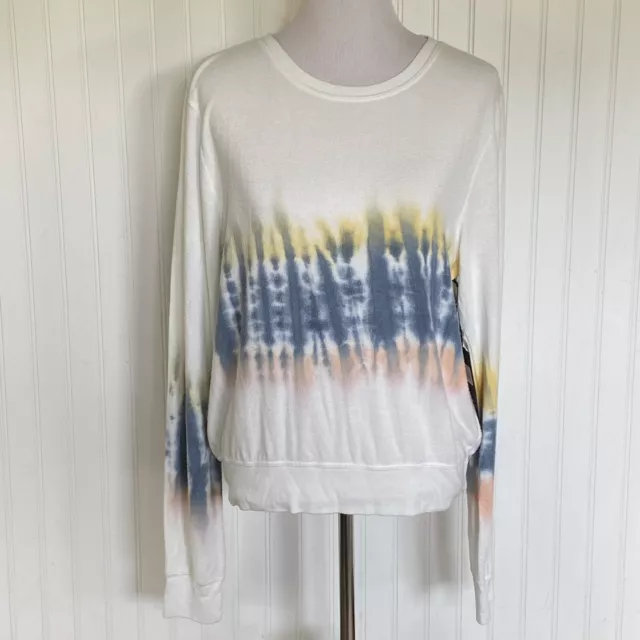 Wildfox Baja Burst Tie Dye Sweatshirt sz Large L Pullover Beach Jumper NEW