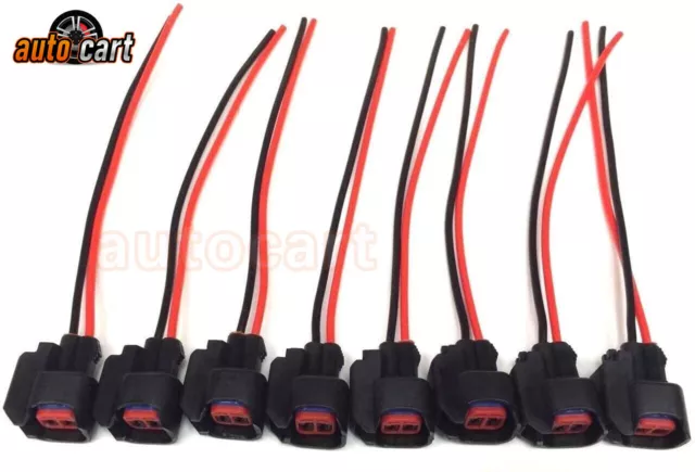 8pcs EV6 EV14 USCAR Fuel Injector Connector Pigtail Harness For Dodge LS2 LS3