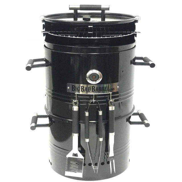 BIG BAD BARREL BBQ Smoker Grill 5 in 1 Barrel can be used as a Smoker