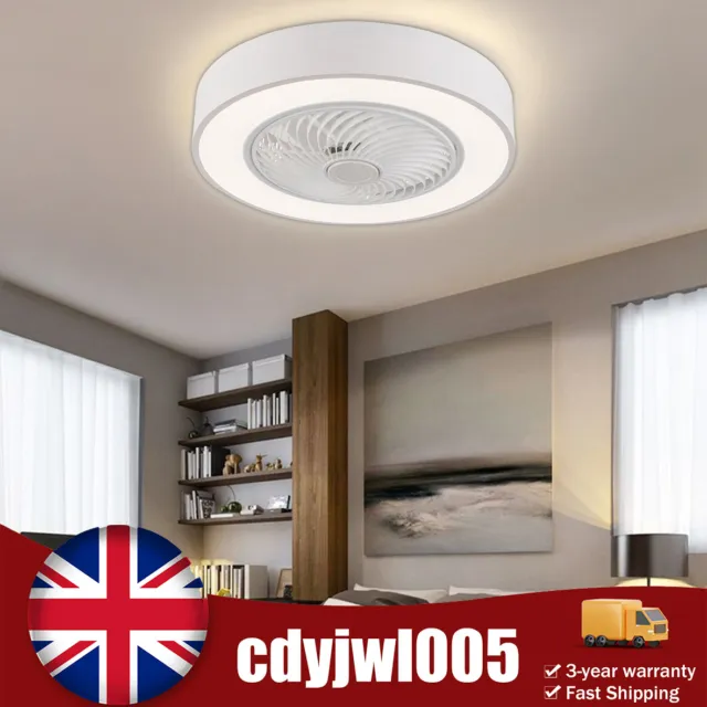 Invisible Ceiling Fan Light Dimmable Chandelier Lamp With Remote Control 22" LED