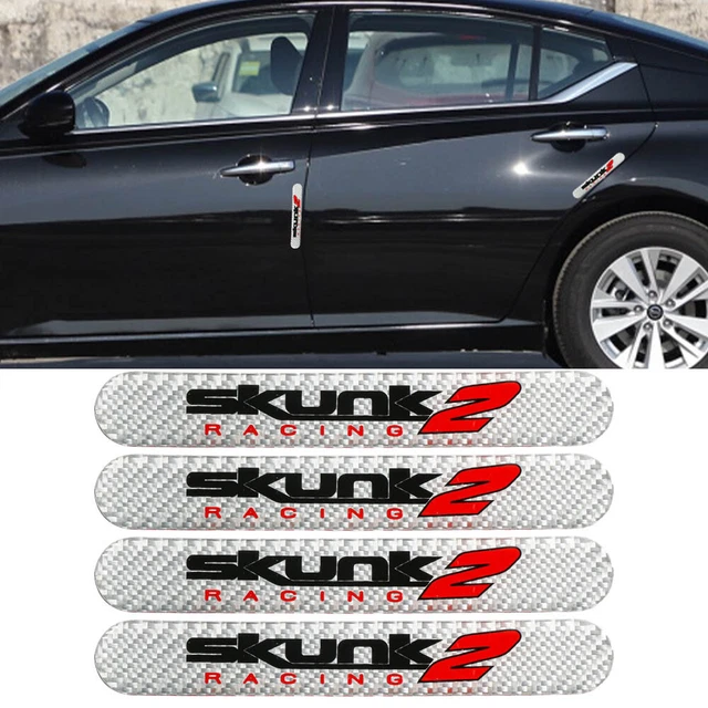 4X SKUNK-2 Carbon Fiber Car Trunk Side Fenders Door Badge Scratch Guard Sticker