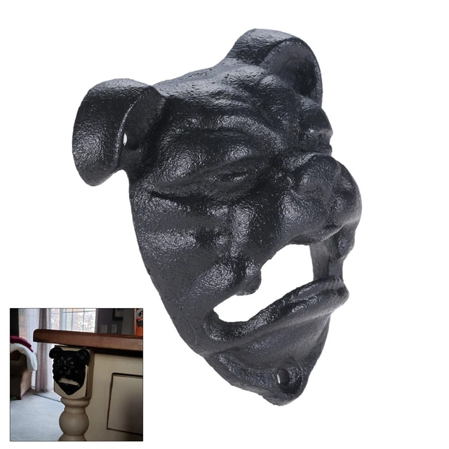 Kitchen Bar Wall Mount Bottle Opener Beer Soda Pop Bottle Opener Cast Iron Black