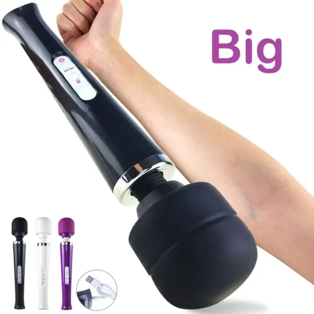 Sex-Big-Head-Magic-Wand-Powerful-AV-Massage-Vibrators-Women-USB Charging-G Spot