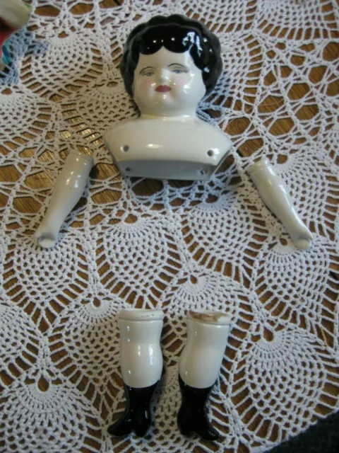 Antique German Bisque Porcelain Doll Head Arms Legs Glazed Reproduction You Make