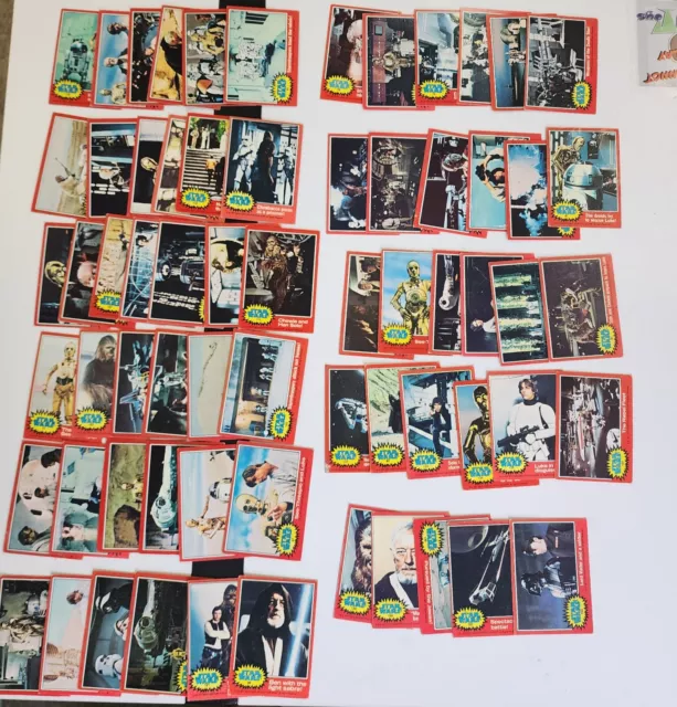 1977 Topps Star Wars Series 2 Almost Complete 65 Red Trading Card Set Vintage