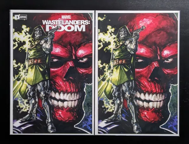 Wastelanders Doom #1 - Clayton Crain Red Skull Variant Set  Trade Dress + Virgin