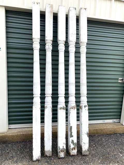 5 Vintage Wood Porch Posts 89"H 4.5" x 4.5" ~ Salvaged Vermont Porch