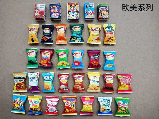 10x 1:12 Snacks Bag Chips Prawn Cracker Dollhouse Miniature Random Accessories