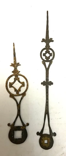 A Good Pair Of Antique Longcase GRANDFATHER CLOCK Brass Hands