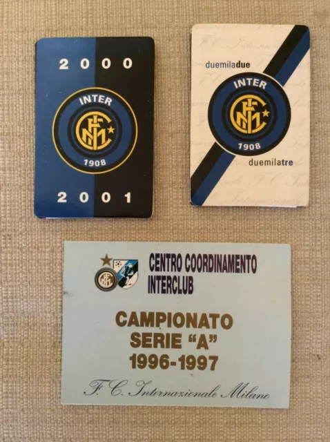 3 Calendarietti Calcio Inter F.c. Ufficiali Campionati 1996/97  02/03 00/01