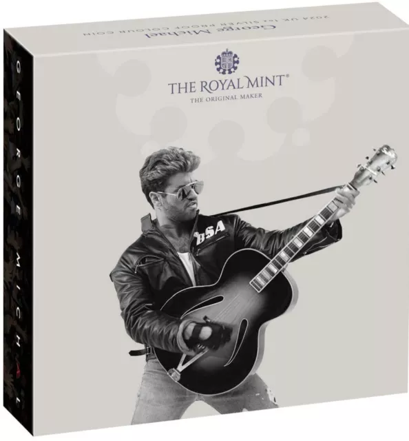 GEORGE MICHAEL 2024 Royal Mint 1oz Silver Proof Colour Coin Limited Ed. NIB