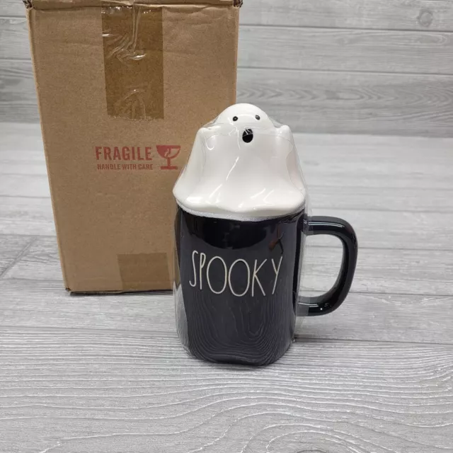 RAE DUNN Halloween Spooky Mug With Ghost Topper New Coffee Mug