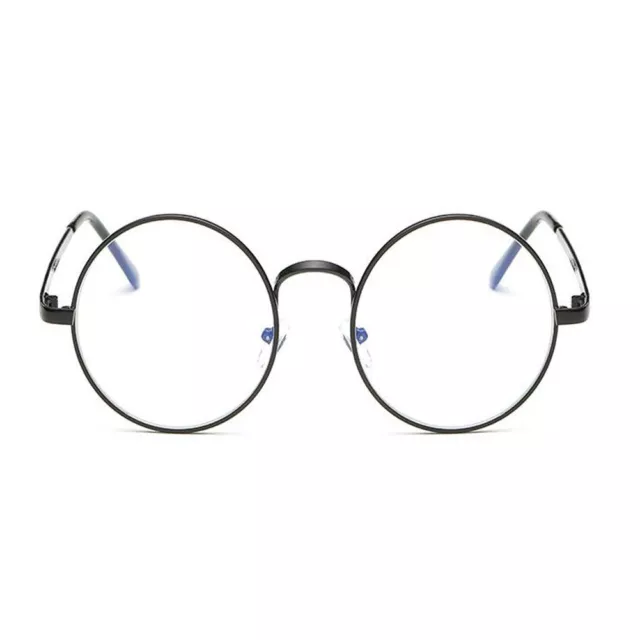 Lunettes filtrantes lumière bleue lentille transparente rétro cadre rond unisexe neuve 3