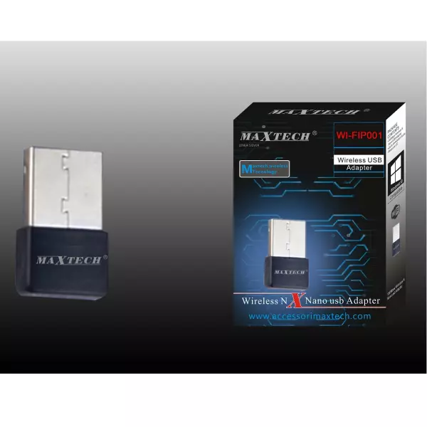 Adattatore Usb Wireless Nano 300mbps Wifi Per Pc Notebook Antenna Maxtech Wi-fip