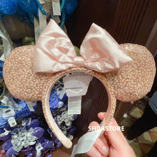 DISNEY AUTHENTIC 2023 Pink sequined Minnie mouse ear headband