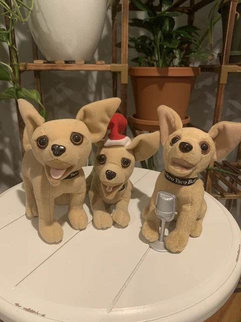 TACO BELL Chihuahua Dog Vintage Applause Plush 1990’s lot of 3