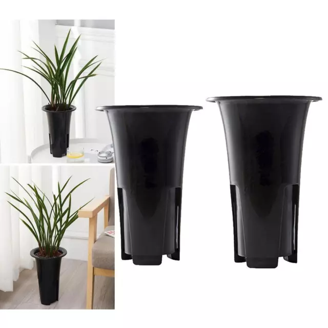 2x Plastic Tall Plant Pots Garden Flower Pots with Drainage for Orchid Herb