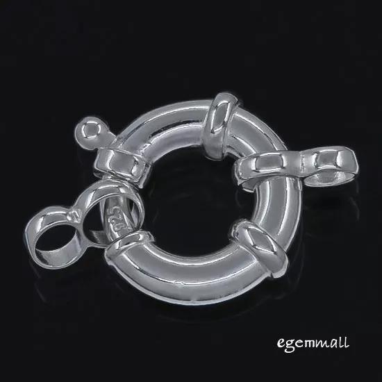STERLING SILVER SPRING Hook and Eye Bolt Ring Clasp 12mm #99375