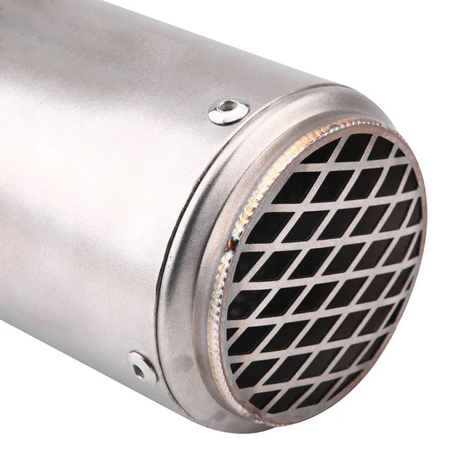 Metal Motorcycle Exhaust Muffler Tail Pipe Tip Tailpipe Silver