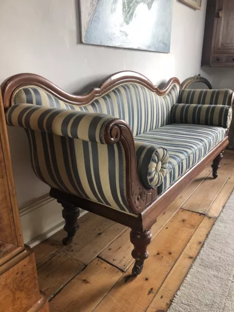 Exquisite Regency Sofa Beautifully Carved With Scrolled Ends