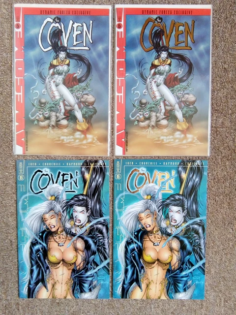 The Coven # 5 DF Cover + Foil & # 6 + Foil Ian Churchill Awesome UNREAD c/w COA