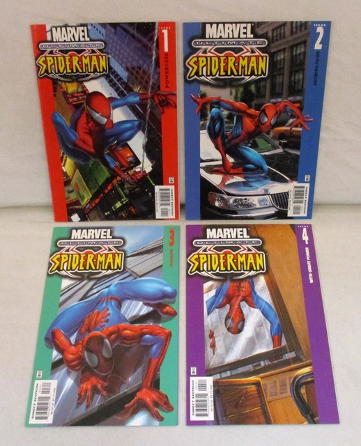 ULTIMATE SPIDER-MAN #1 2 3 4 Lot 1st Prints Bendis Bagley Marvel Comics 2000