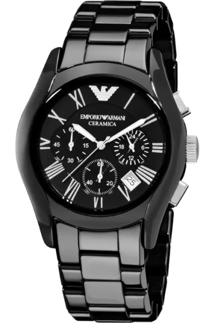 Emporio Armani Ceramica AR1400 Chronograph 42mm Keramik-Armbanduhr Herren NEU