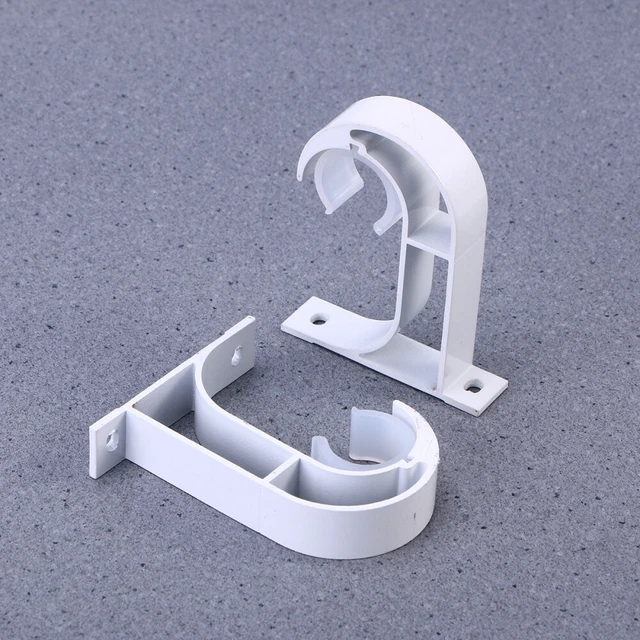 2 Pcs Metal Single Rod Bracket Drapery Pole Brackets Curtain Hooks Wall Hanging