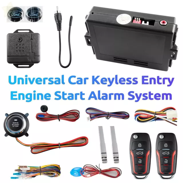 Keyless Entry Car Engine Start Alarm System Kit Push Button Remote Starter Stop