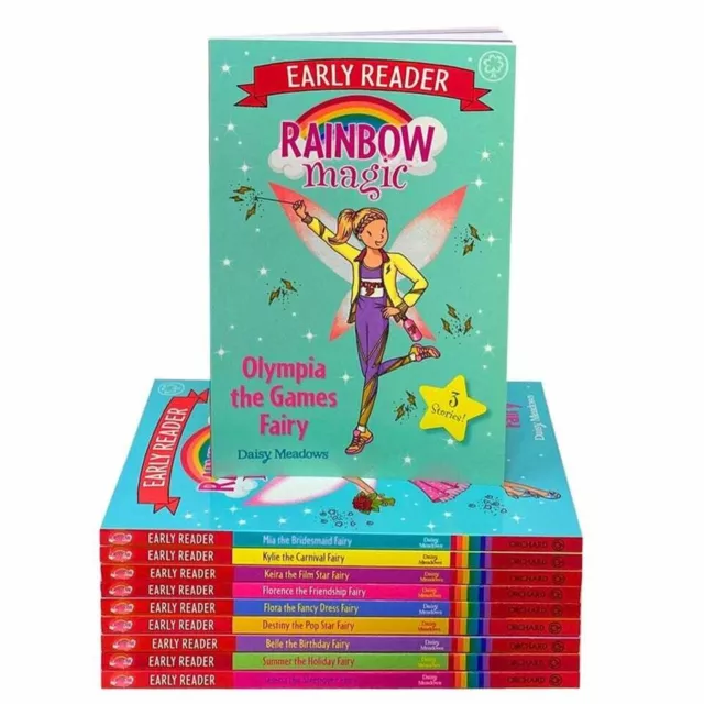 Daisy Meadows Rainbow Magic Early Reader Collection 10 Books Set Paperback