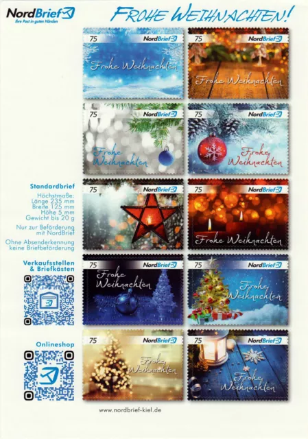 Deutsche Privatpost- Nordbrief Kiel - Weihnachten 2019, postfrisch