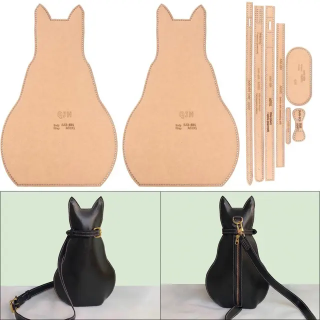 Leather Craft Fashion Ladies Cat Chest Bag Sewing Pattern Kraft Paper Template