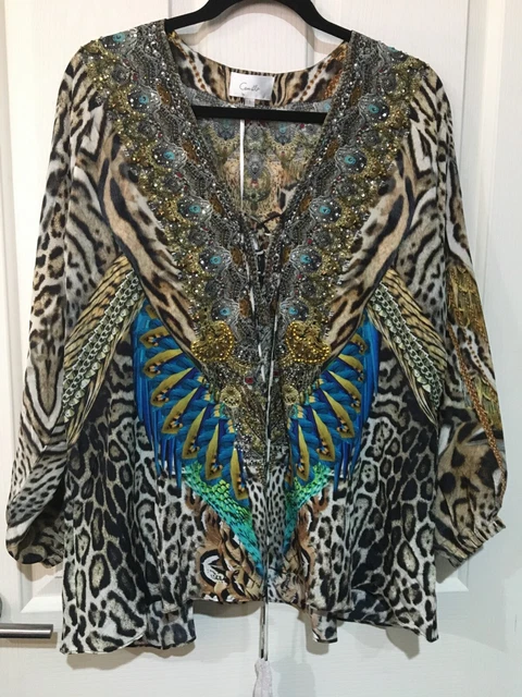 CAMILLA FRANKS KAFTANS Silk Warrior Wanderlust Lace Up Shirt