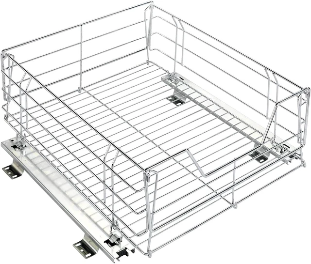 Cassetto Estraibile In Legno Per Armadio Cucina, Organizer 22.9x25.4x7.6 Cm, Già Montato