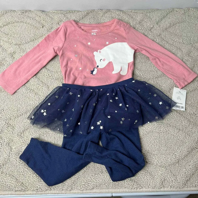 Carters Two Piece Toddler Girls Polar Bear Bodysuit & Tutu Set 18M