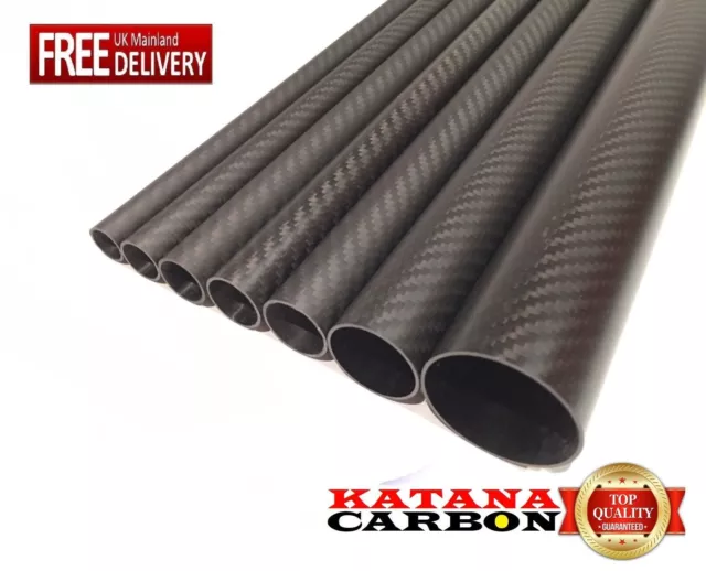 Matt 1 x 3k Carbon Fiber Tube OD 32mm x ID 30mm x Length 500mm (Roll Wrapped)