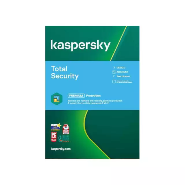 Kaspersky KL1949EOCDS Total Security, 3 Devices, 1 Account, 2 Year License, (Phy