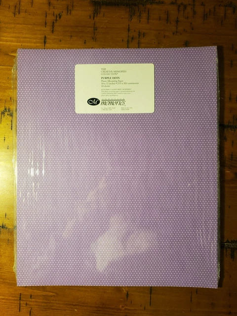 Papel de montaje fotográfico Purple Dots 10x12 10 hojas recuerdos creativos