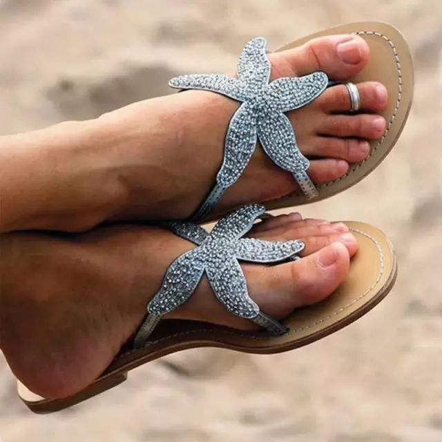 Women Flip Flop Beach Summer Casual Flat Slippers Starfish Open Toe Sandals Chic