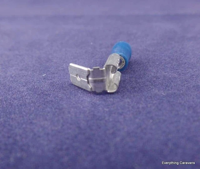 Blue 6.3mm Female Spade+Tab Crimp Pk 100