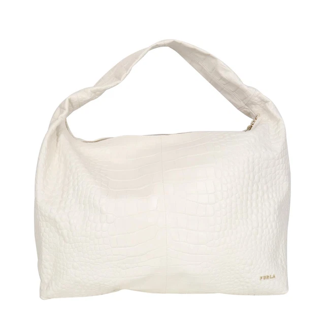 Furla Bolso de Asas Blanco Mujer Bolso de Mano Cuero