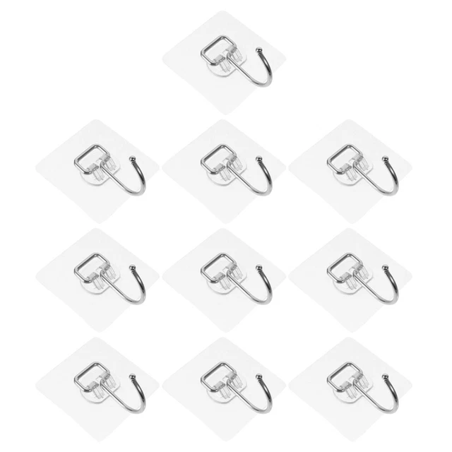 10 Pcs Stainless Steel Decorative Wall Hooks Towel Kitchenware Hangers 2