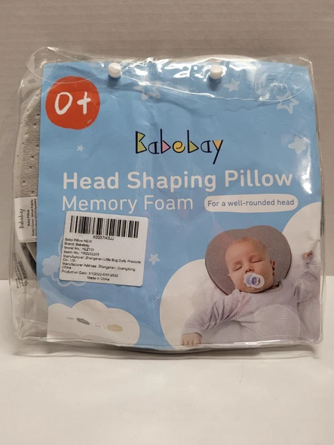Newborn Baby Head Shaping Pillow Memory Foam Infant Pillow Head & Neck Gray(NEW)