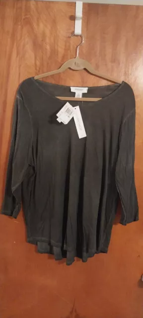 Nwt Workshop Republic Woman Plus Size Shirt/Blouse/Top Dark Gray 2X