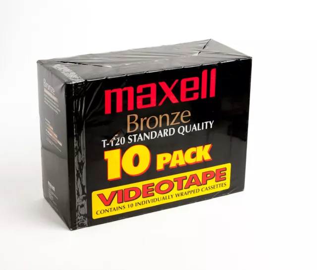 Maxell T-120 Bronze 10 Pack Blank Video Cassettes VHS Tapes NEW Factory Sealed