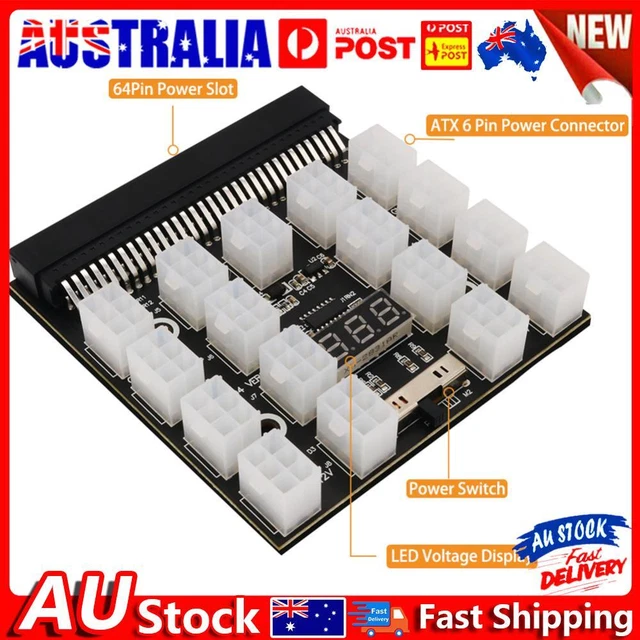 12V ATX 17x 6Pin Power Supply Breakout Board for Ethereum ETH BTC Mining Miner A