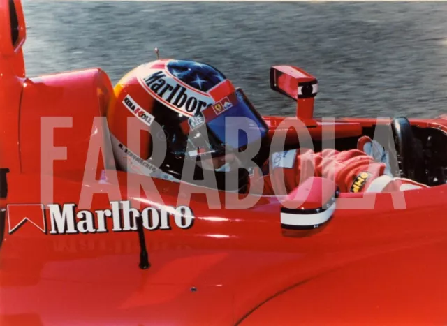Photo de presse vintage Ferrari Formula 1 Imola Michael Schumacher En Course